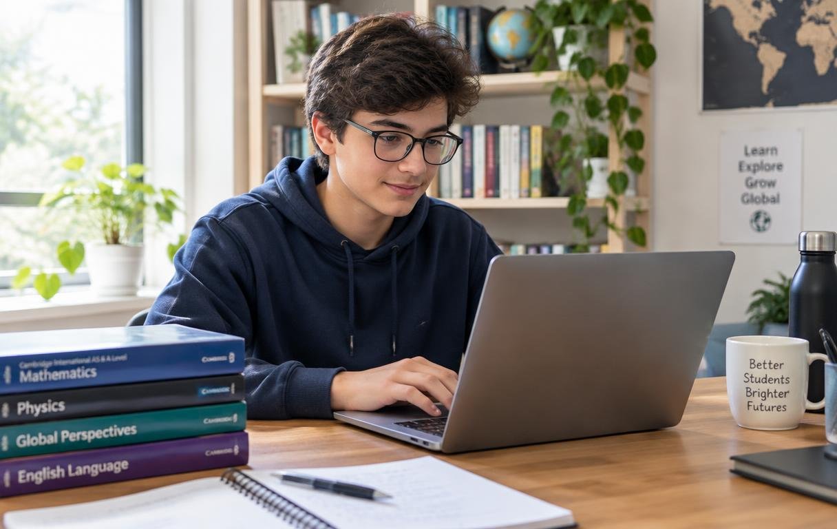 IGCSE student learning and practising